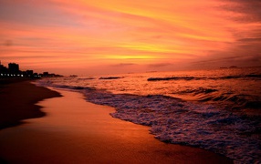 Beaches seaside sunset wallpaper