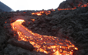 Lava flow from the volcano