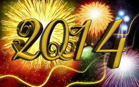 2014 жёлтым цветом