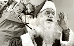 Черно белый Санта клаус