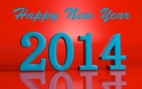 Счастливого нового 2014 года на красном фоне