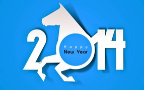 Счастливого Нового Года 2014, креативный рисунок