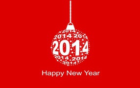 Счастливого Нового Года, красно-белый рисунок