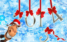 Новый год 2014 и смешная лошадь