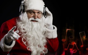 Santa Claus music fan