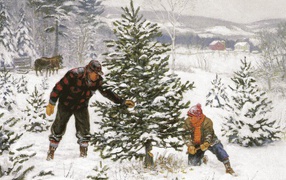 Отеца с сыном новогодняя елка