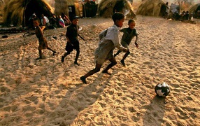 The children of Africa play football
