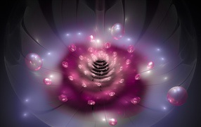 Абстрактный цветок с каплями