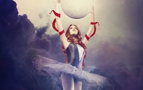 Ballerina with the planet