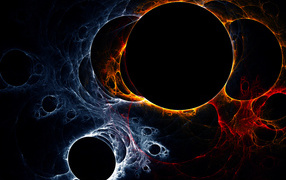 Черные круги с огнем