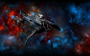 Футуристический рисунок космического корабля