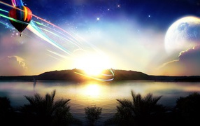 Цифровая графика воздушным шаром