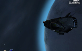 Космический корабль летит вокруг планеты