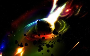 Астероид с разноцветным хвостом