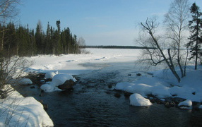 Зимний пейзаж с рекой