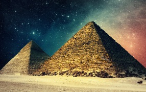 Pyramides at night