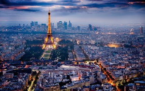 The Eiffel Tower in twilight