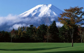 View of mount Fuji from the valley