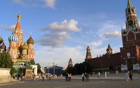 Beautiful day at the red square in moscow