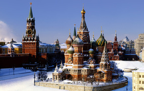 The moscow kremlin under the snow