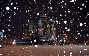 kremlin under the snow in moscow