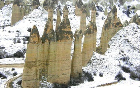 Волшебные дымоходы Турции зимой