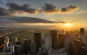 The sun over New York