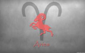 Aries sign on a gray background