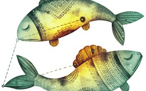 Рисунок знака зодиака рыбы