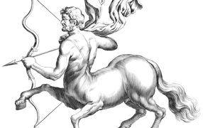 Sagittarius on white background