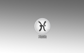 Sign pisces on the gray background