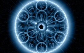 Знаки зодиака в голубом свечении