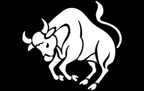 Телец на чёрном фоне