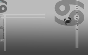 Знак зодиака рак, серый фон 