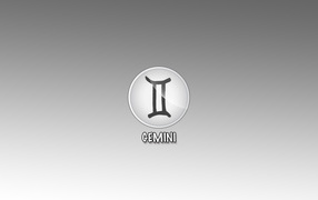  Gemini sign on a gray background