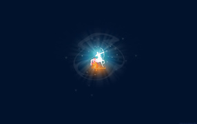 Знак зодиака стрелец на синем фоне