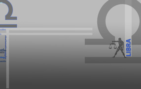 Знак зодиака весы, серый фон