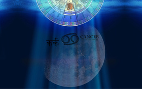  Zodiac sign cancer on the background of the moon