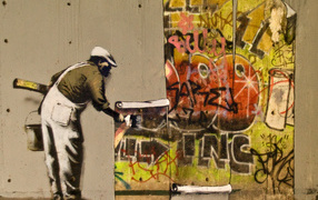 Another look at the graffiti, artist Banksy