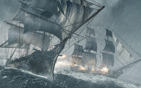 Assassin's creed IV the ship battle in the ocean