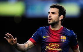 Барселона Франсеск Фабрегас благодарит болельщиков