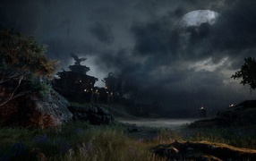 Dragon Age Inquisition: замок в ночное время