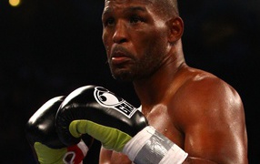 Famous Boxer Bernard Hopkins in a middle of the fight