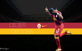 Galatasaray Didier Drogba on dark background
