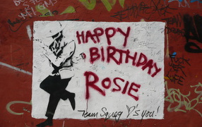Graffiti, happy birthday, Rosie