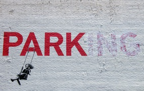 Graffiti, the park, the artist Banksy