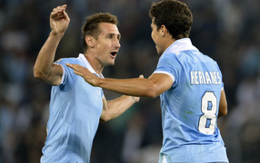Lazio Miroslav Klose celebrates victory