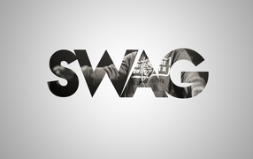 SWAG on a gray background