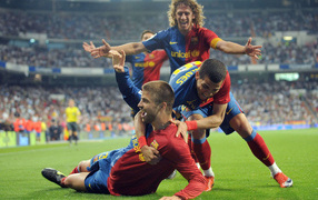 The defender of Barcelona Gerard Pique scored a goal