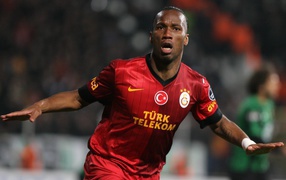 The football player of Galatasaray Didier Drogba after the game